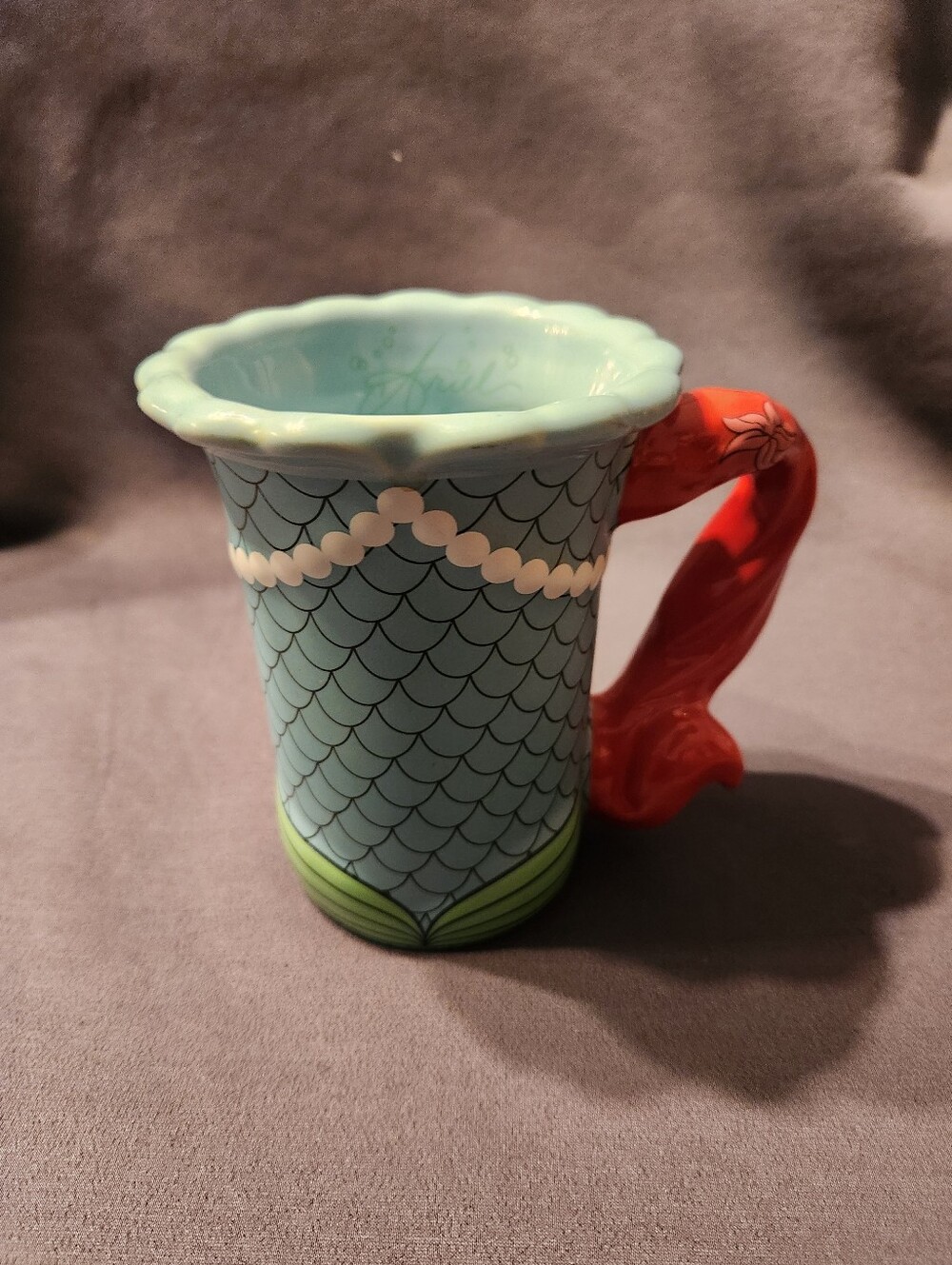 Disney Parks The Little Mermaid Princess Ariel 3D Pearlized Ceramic Mug
